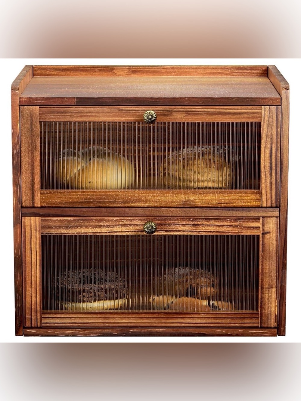 Wooden Bread Box for Kitchen Countertop